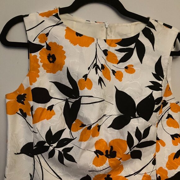 Vintage Orange and Black Floral Dress - Picture 3 of 8